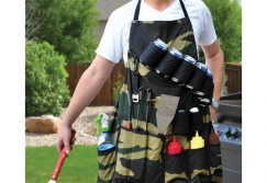 Camo grilling apron with a bandelero.