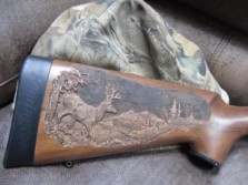 Carved gun stock.
