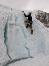 ice climbing on the Khumbu Icefall