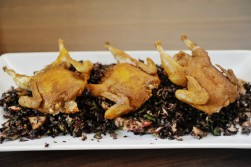 Spicy Seared Quail with Kale Slaw