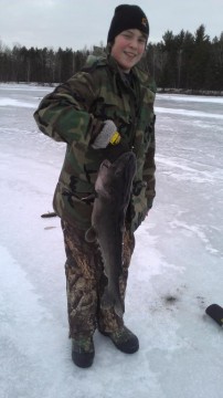17lb cat i cought ice fishing today