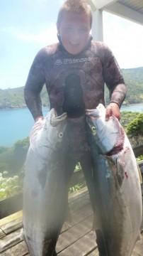 23kg and 22kg  kingfish speared off great barrier
