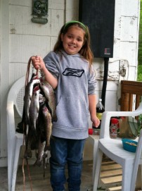 My daughter and out trout from opening day 2012