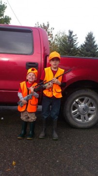 My loves excited for their hunt with mommy